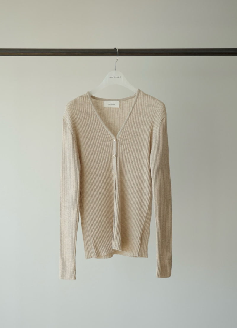 Amygrace - Korean Women Fashion - #womensfashion - Bazel Rib V Cardigan - 12