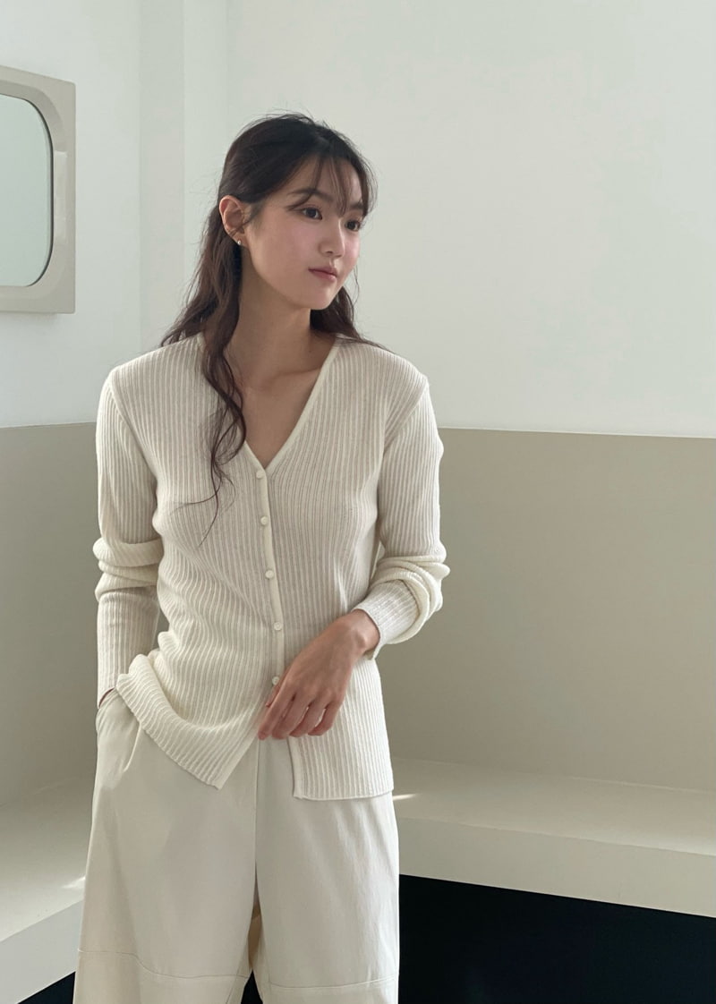 Amygrace - Korean Women Fashion - #womensfashion - Bazel Rib V Cardigan - 8