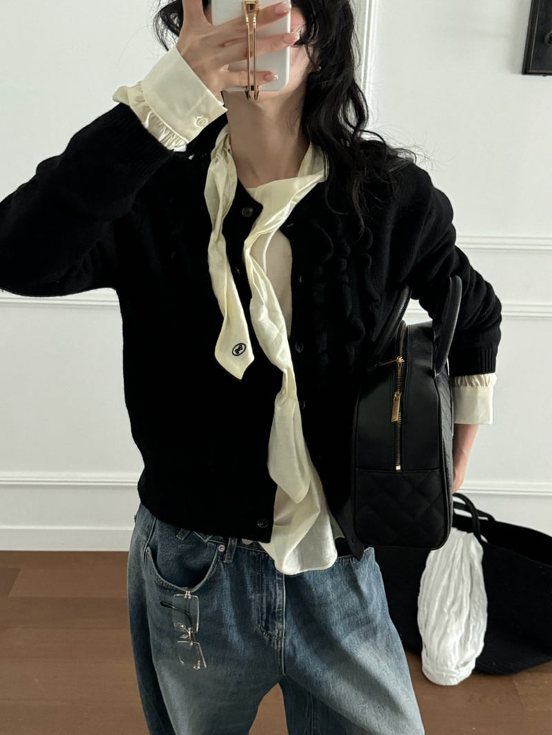 Auver_Fit - Korean Women Fashion - #vintageinspired - Frill Cardigan - 7
