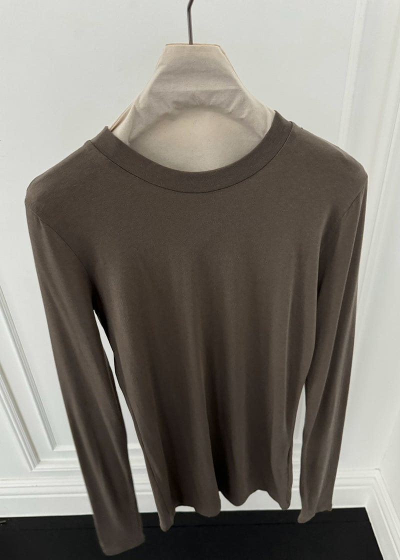 Auver_Fit - Korean Women Fashion - #vintagekidsstyle - Slim Basic Tee - 2