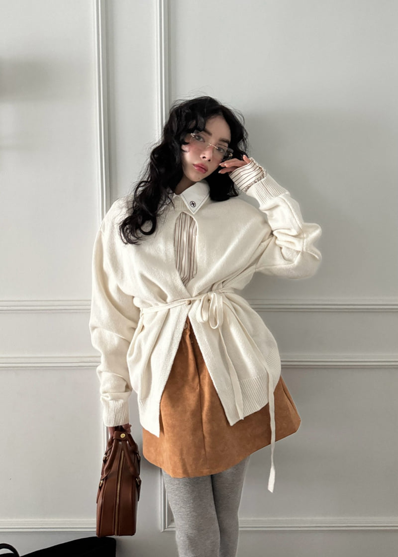 Auver_Fit - Korean Women Fashion - #vintagekidsstyle - Two Way Slit Knit Top