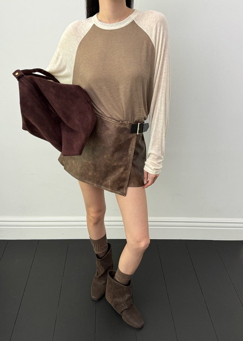 Auver_Fit - Korean Women Fashion - #vintagekidsstyle - Wool Raglan Tee - 3