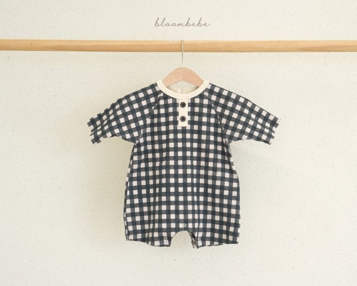 Bloombebe - Korean Baby Fashion - #babygirlfashion - Mellow Check Bodysuit with Hairband - 8
