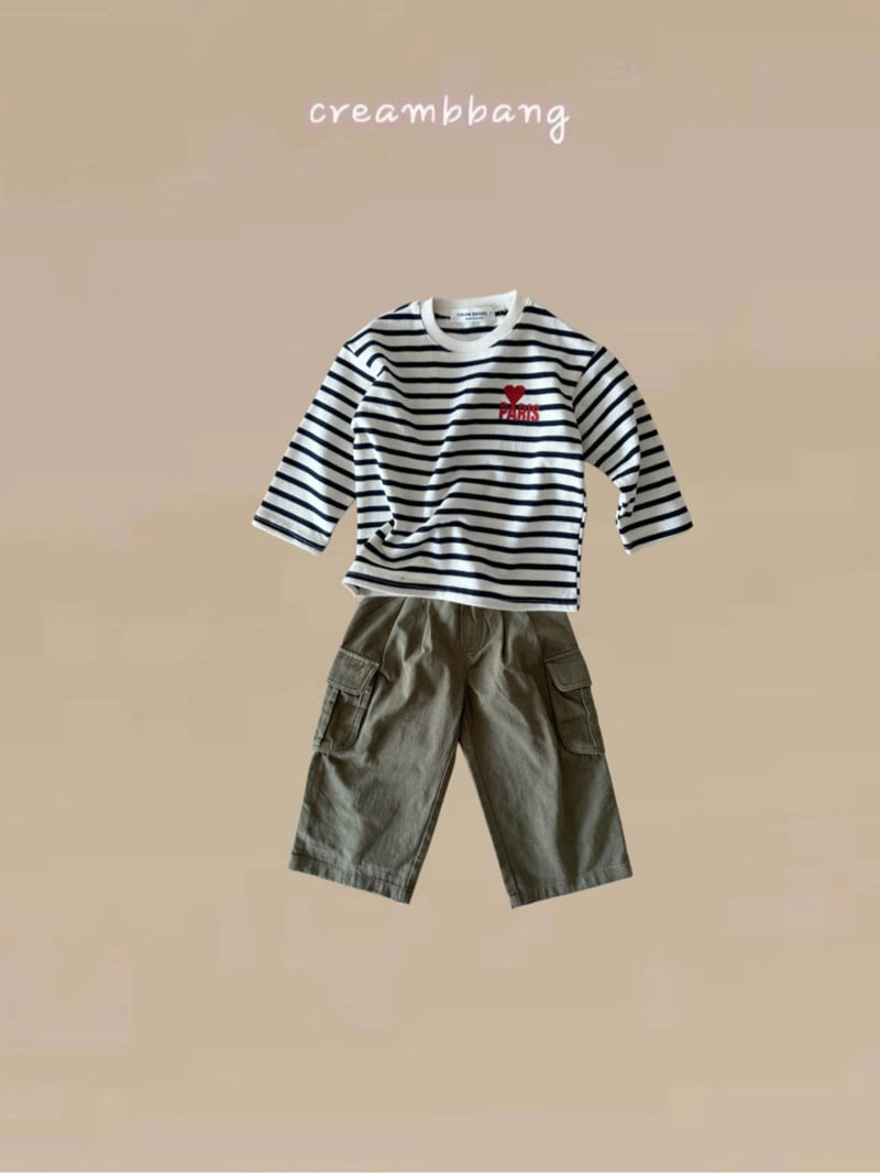 Cream Bbang - Korean Children Fashion - #littlefashionista - Pairs Stripe Tee - 4