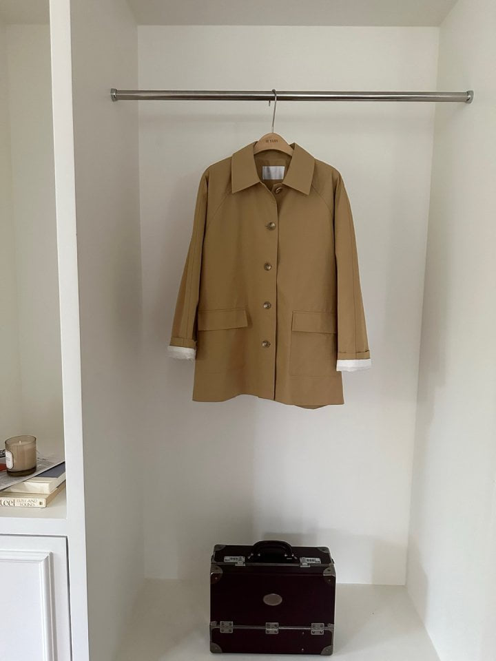 Hiyann - Korean Women Fashion - #momslook - Raglan Single Trench Coat - 5