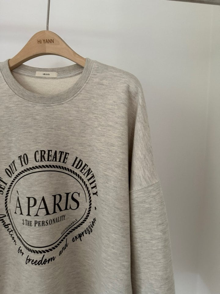 Hiyann - Korean Women Fashion - #momslook - Paris Sweatshirts - 3
