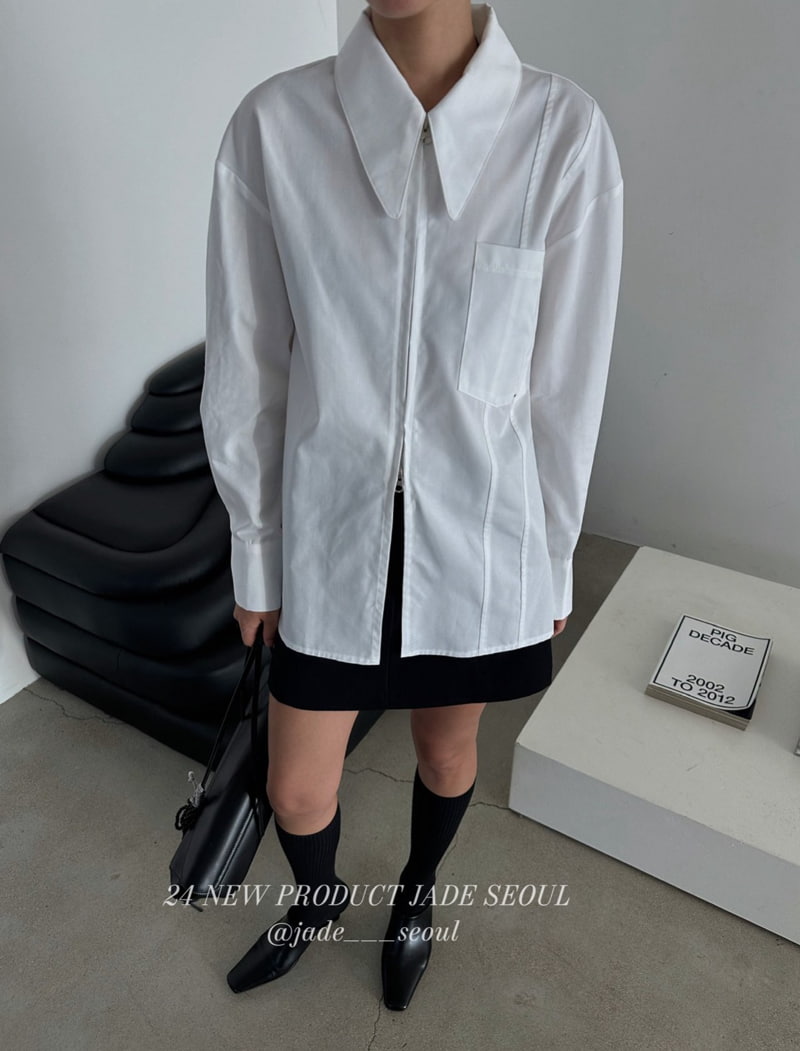 Jade Market - Korean Women Fashion - #vintagekidsstyle - Pocket Detail Shirt