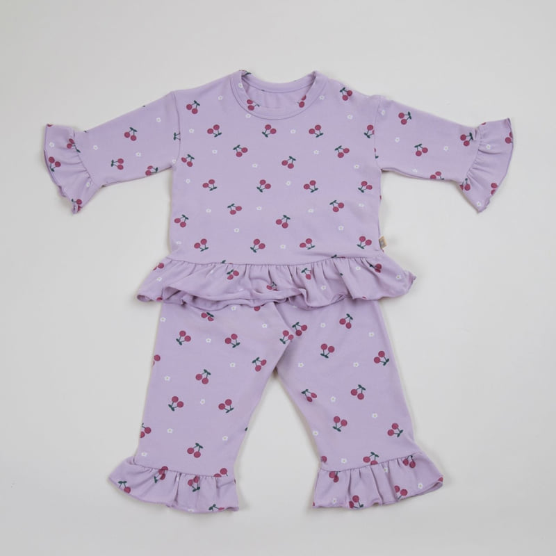 Lime & Blue - Korean Children Fashion - #Kfashion4kids - Lovely Cherry Pajamas - 5