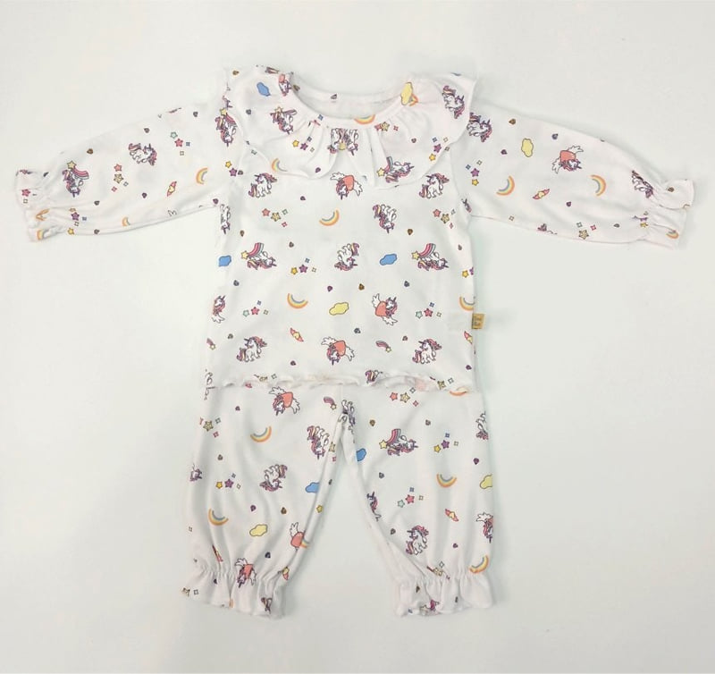 Lime & Blue - Korean Children Fashion - #childofig - Lovey Unicorn Pajamas - 4