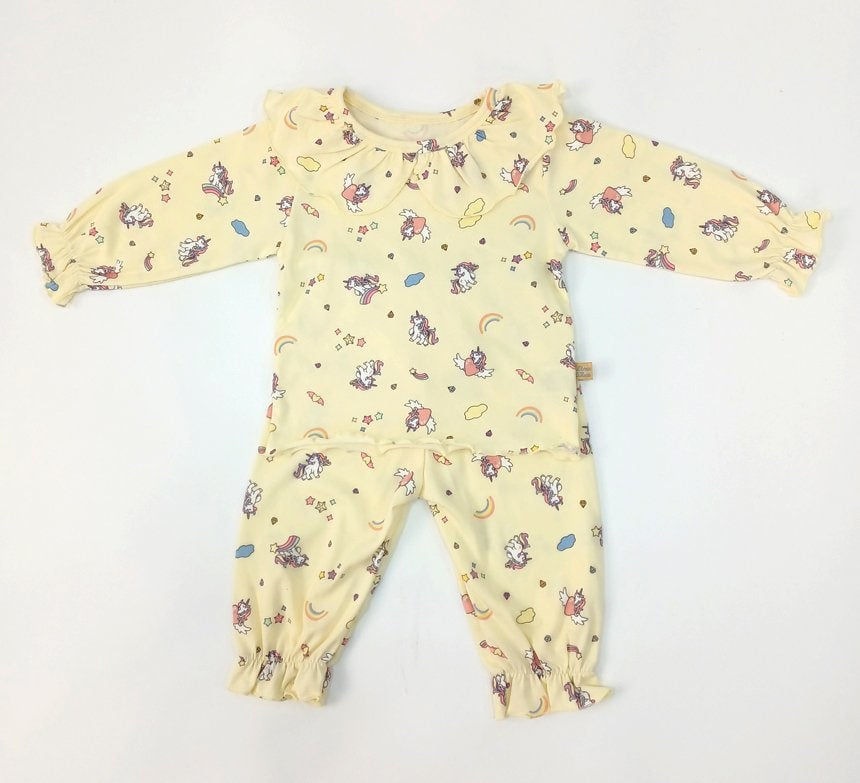 Lime & Blue - Korean Children Fashion - #childrensboutique - Lovey Unicorn Pajamas - 5