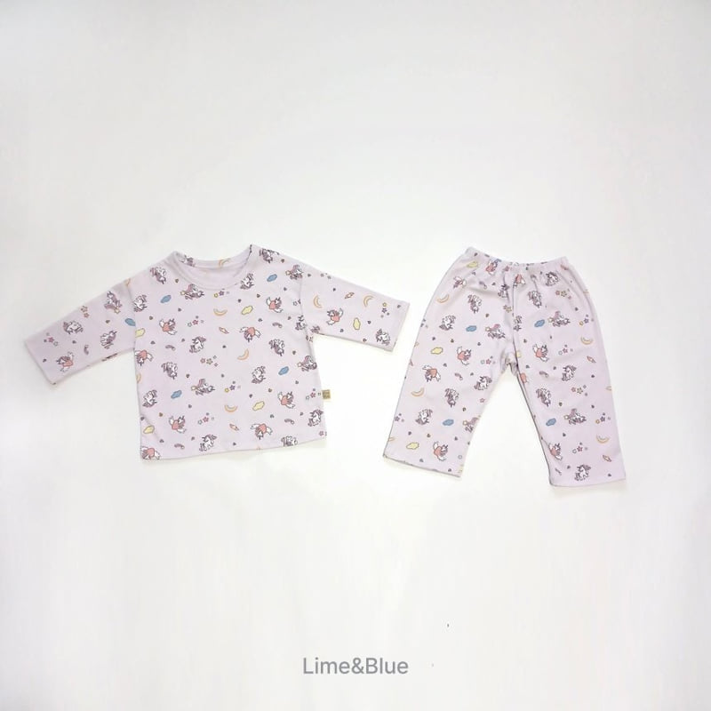 Lime & Blue - Korean Children Fashion - #kidsshorts - One Pick Unicorn Pajamas - 5