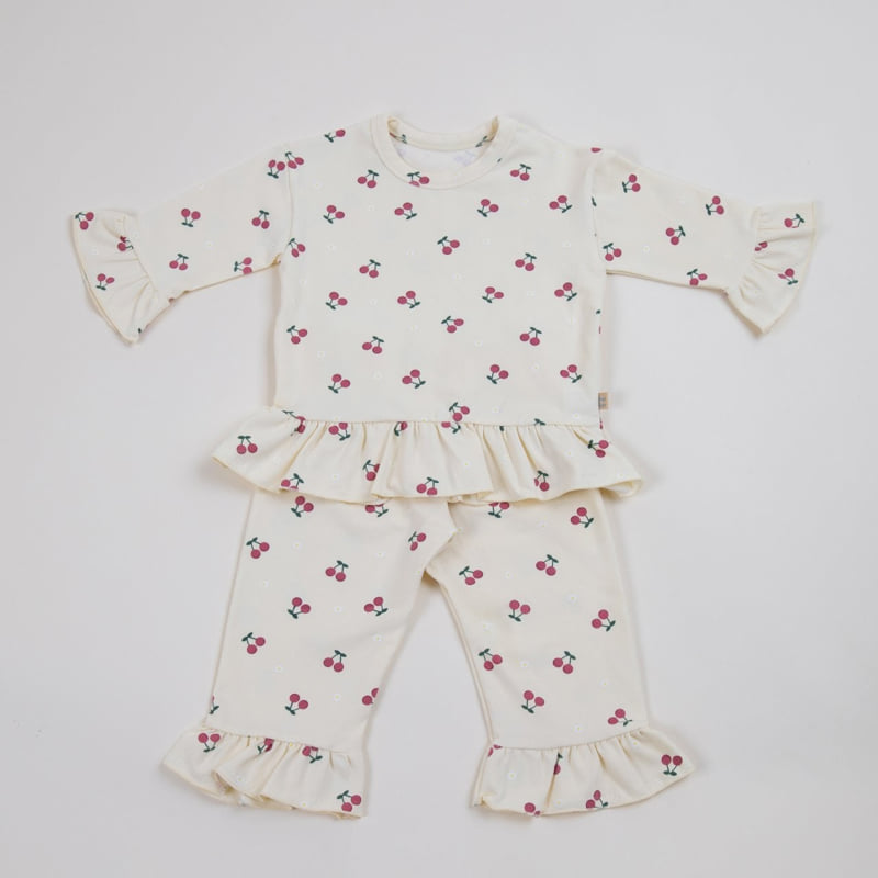 Lime & Blue - Korean Women Fashion - #womensfashion - Mom Lovely Cherry Pajamas - 3