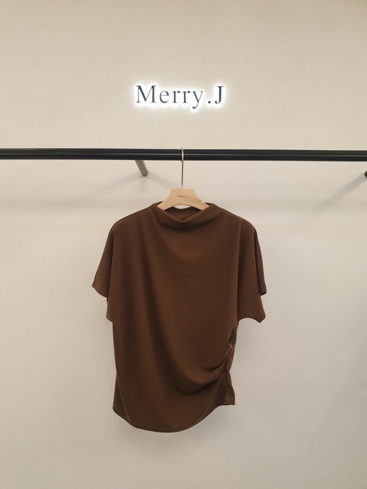 Merry J - Korean Women Fashion - #momslook - Monchew Drape Tee - 6