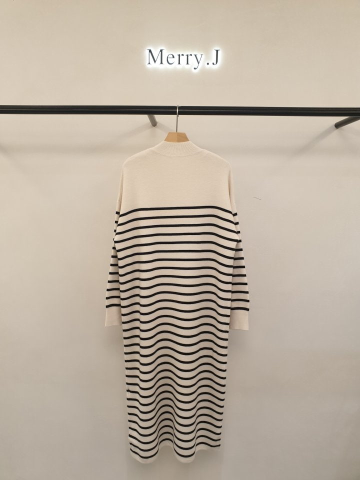 Merry J - Korean Women Fashion - #momslook - Love Stripe One-piece - 2