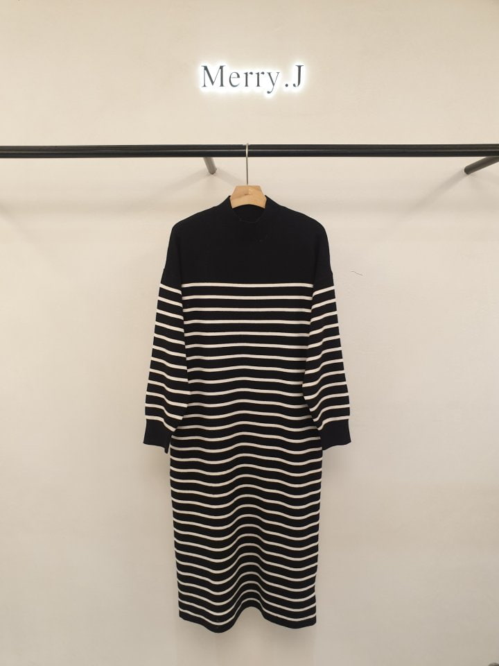 Merry J - Korean Women Fashion - #momslook - Love Stripe One-piece - 3