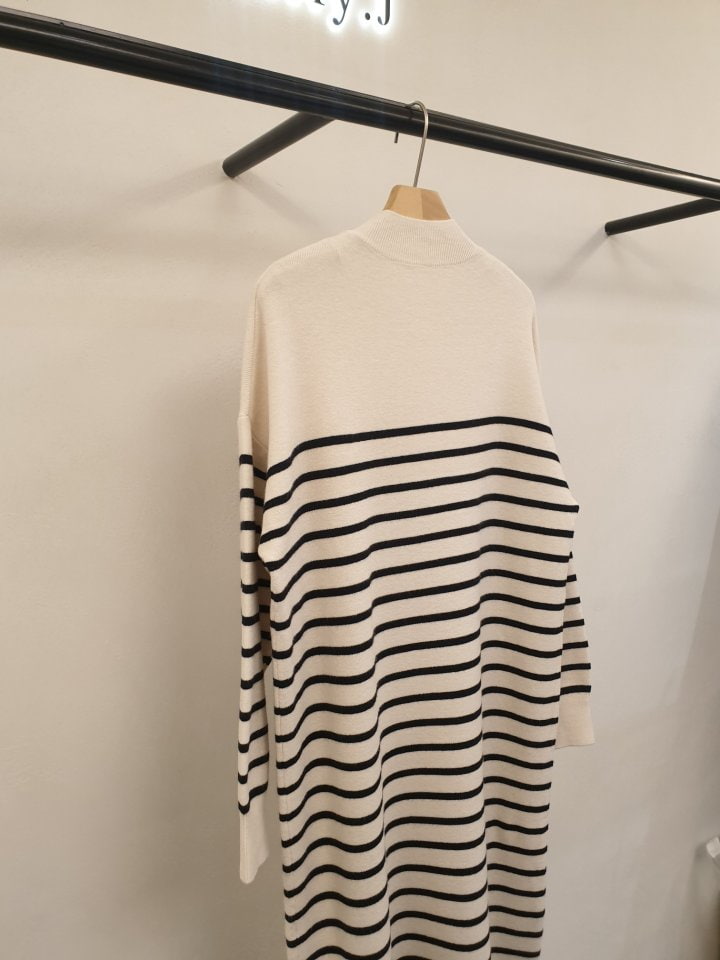 Merry J - Korean Women Fashion - #pursuepretty - Love Stripe One-piece - 8