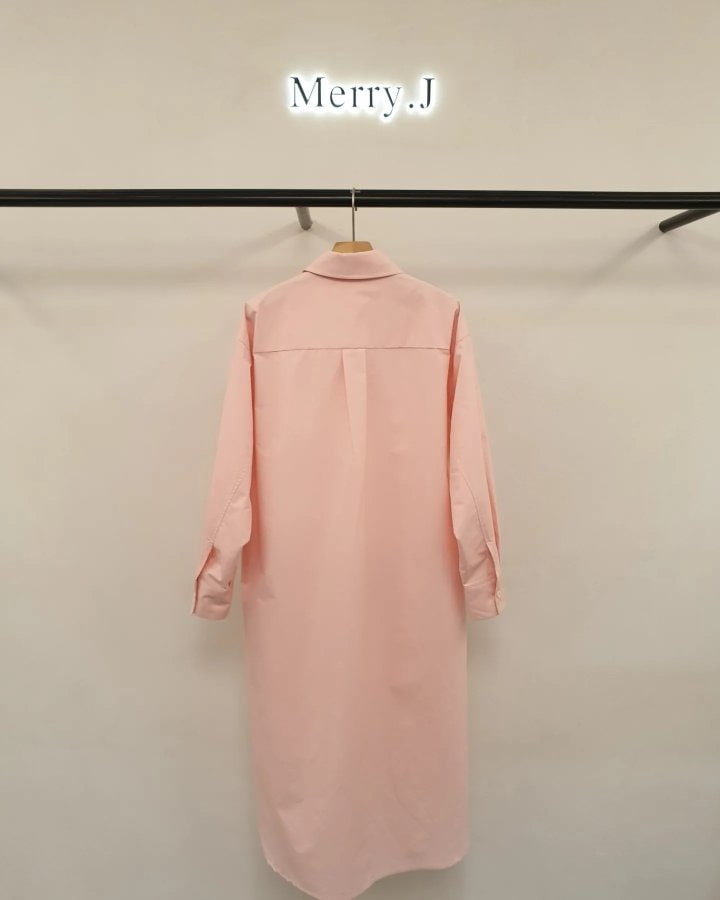 Merry J - Korean Women Fashion - #thatsdarling - Simple Long Shirt One-piece - 4