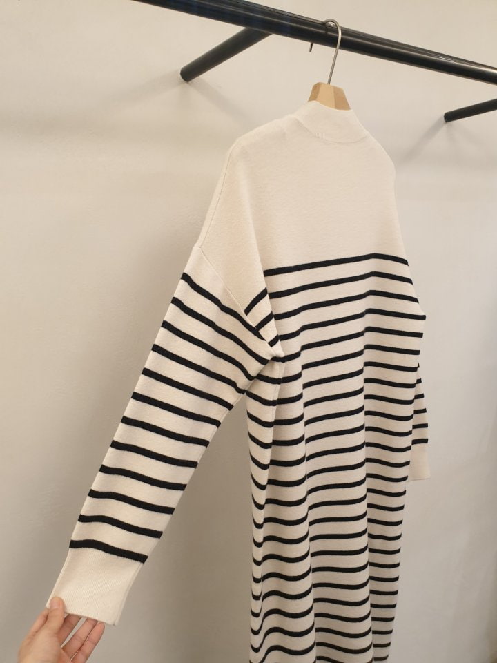 Merry J - Korean Women Fashion - #vintageinspired - Love Stripe One-piece - 6