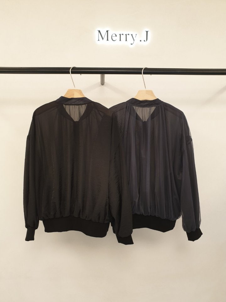 Merry J - Korean Women Fashion - #womensfashion - Mesh Reversible Jumper