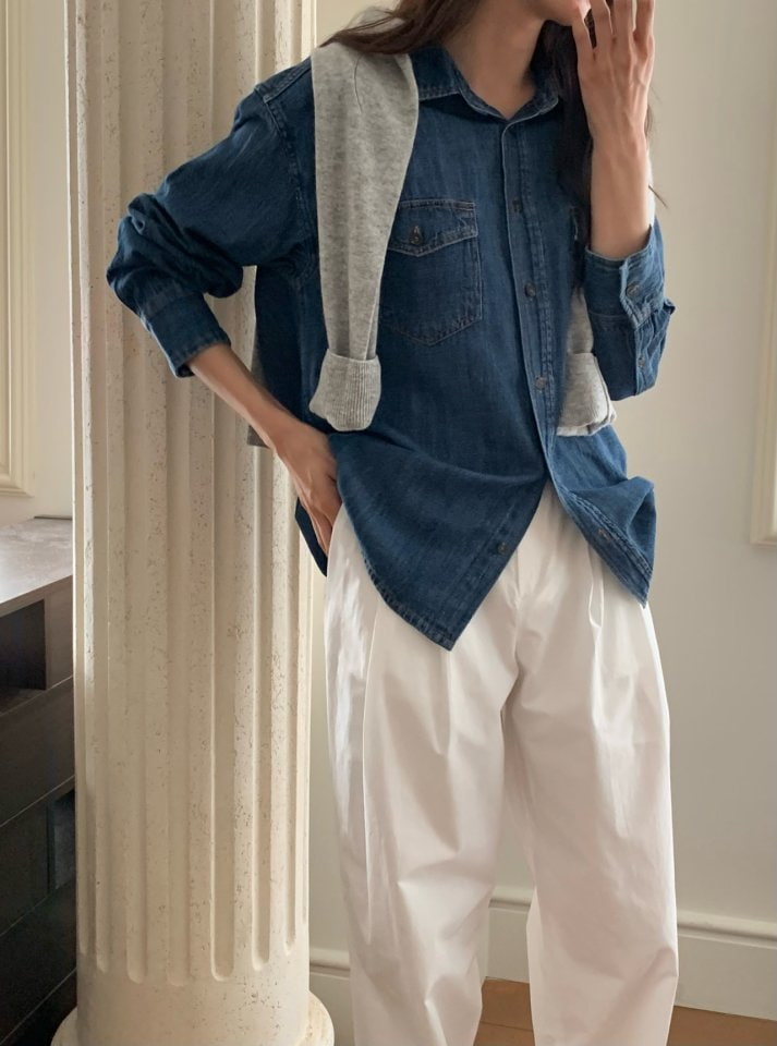 Moani - Korean Women Fashion - #momslook - Western Denim Shirts - 7