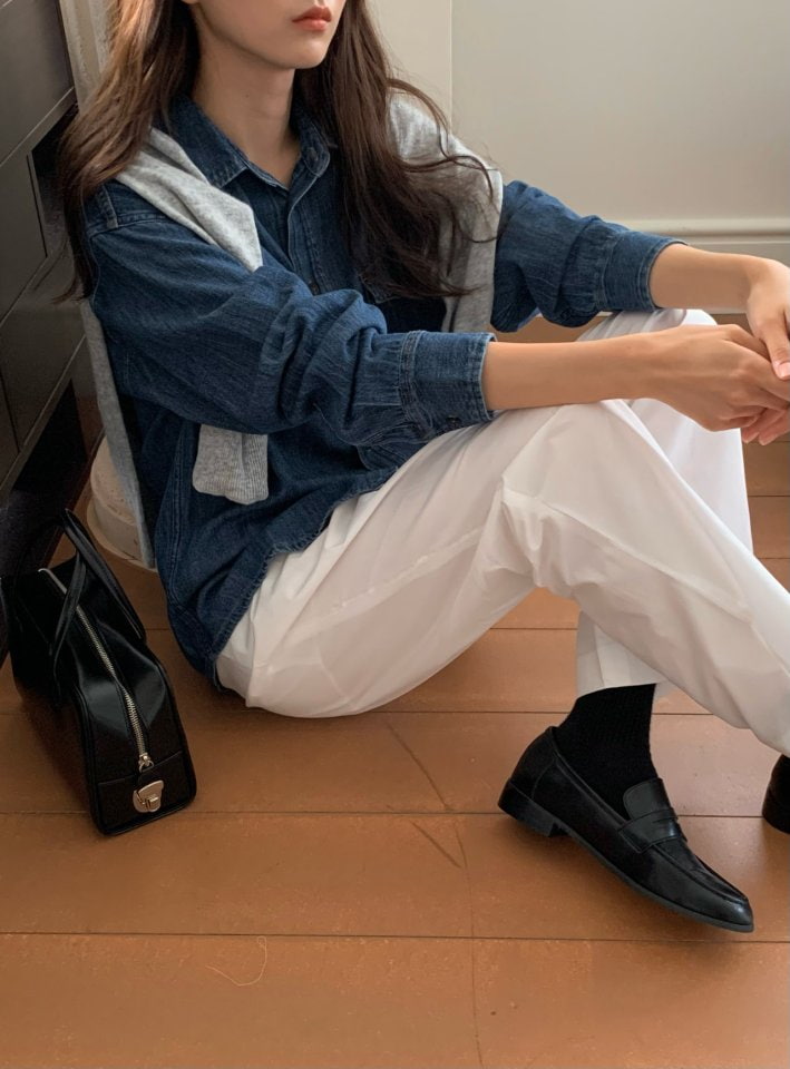 Moani - Korean Women Fashion - #momslook - Western Denim Shirts - 9