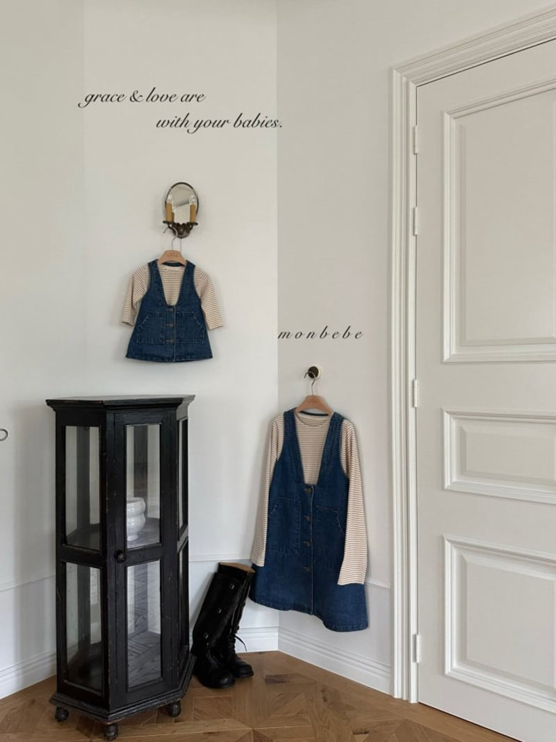 Monbebe - Korean Women Fashion - #vintagekidsstyle - Icon Denim Adult Dress - 7