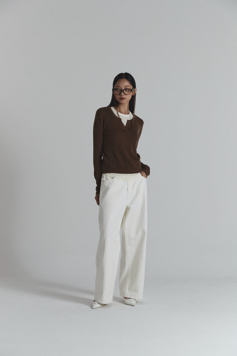Neroli36 - Korean Women Fashion - #momslook - White Denim Pants - 2