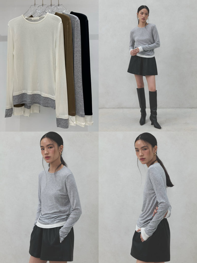 Neroli36 - Korean Women Fashion - #womensfashion - Wool Layered Tee - 10