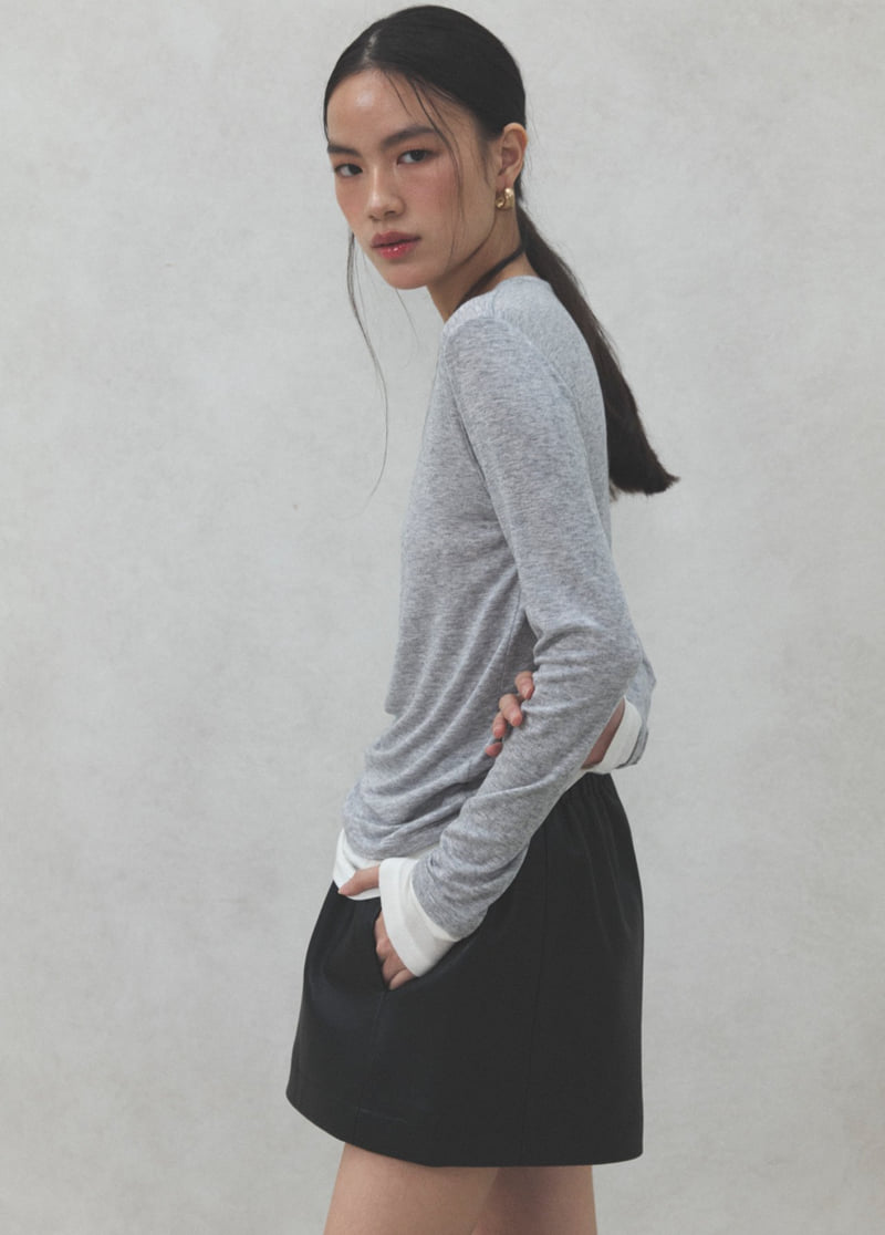 Neroli36 - Korean Women Fashion - #womensfashion - Wool Layered Tee - 2