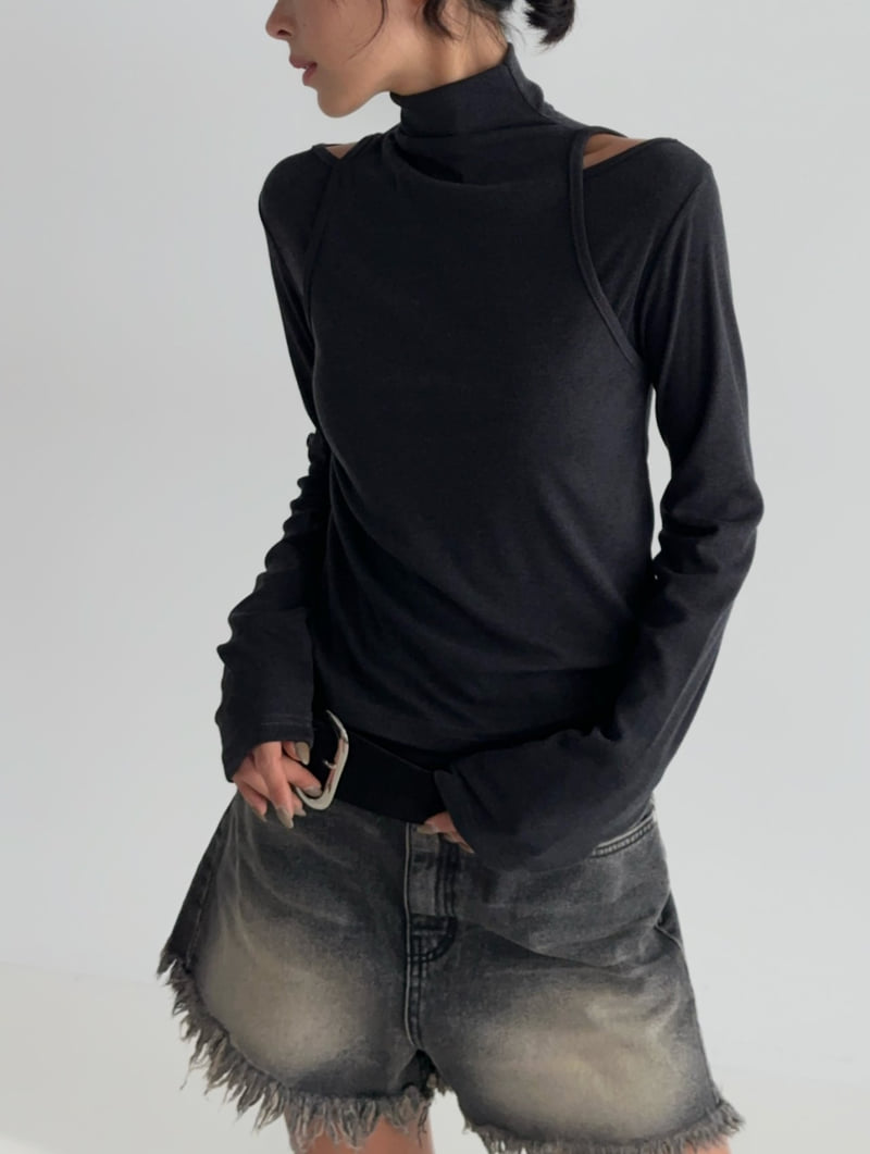One the woman - Korean Women Fashion - #womensfashion - Sweet Turtleneck Set Tee - 3