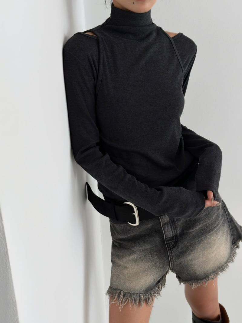 One the woman - Korean Women Fashion - #womensfashion - Sweet Turtleneck Set Tee - 5