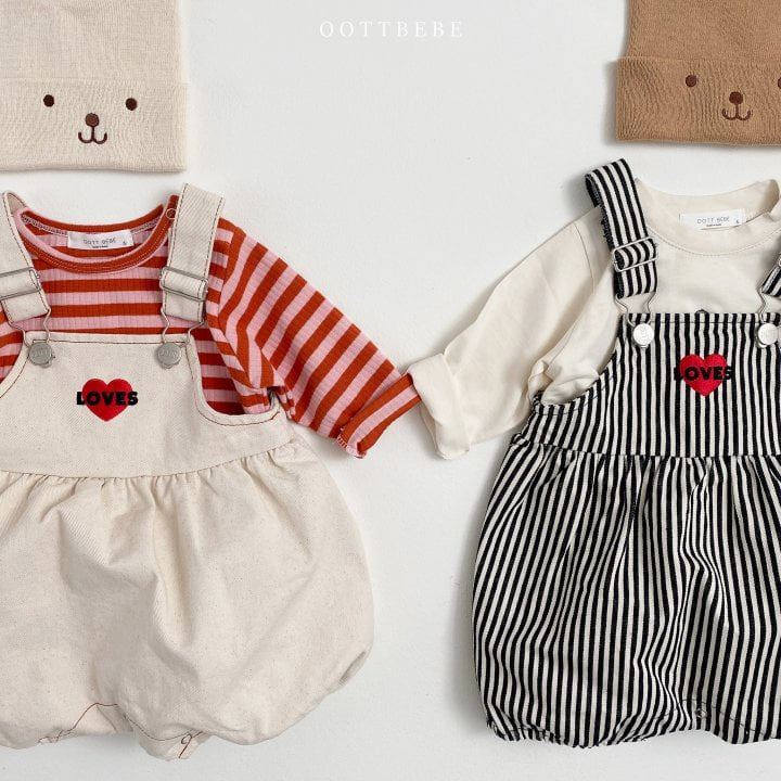 Oott Bebe - Korean Baby Fashion - #babyboutiqueclothing - Love Suspener Bodysuit - 8