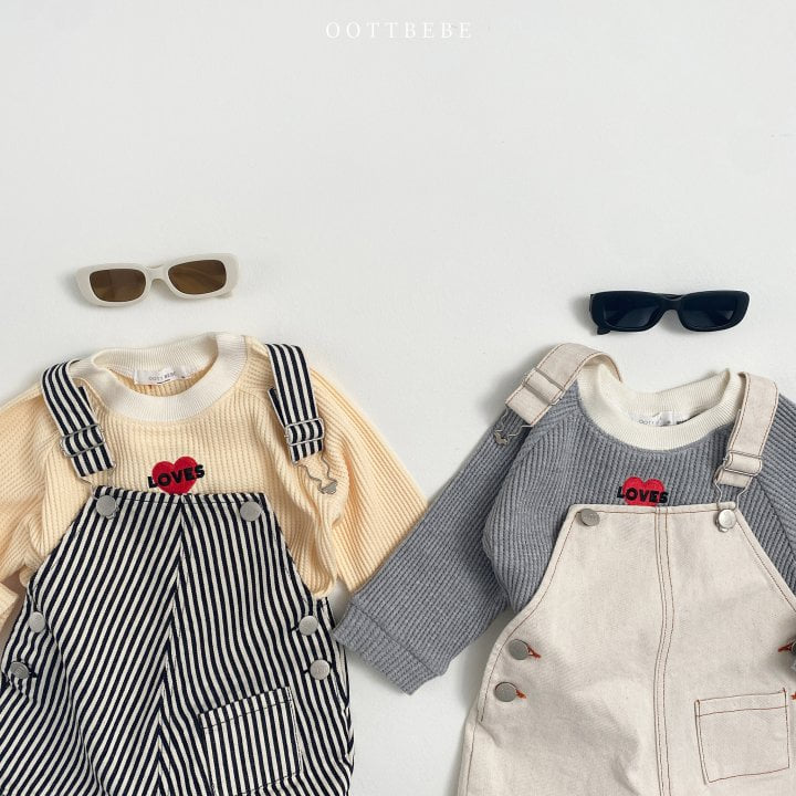 Oott Bebe - Korean Children Fashion - #Kfashion4kids - Love Waffle Sweatshirts - 6