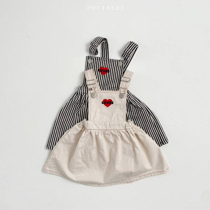 Oott Bebe - Korean Children Fashion - #childofig - Love Suspender One-piece - 3