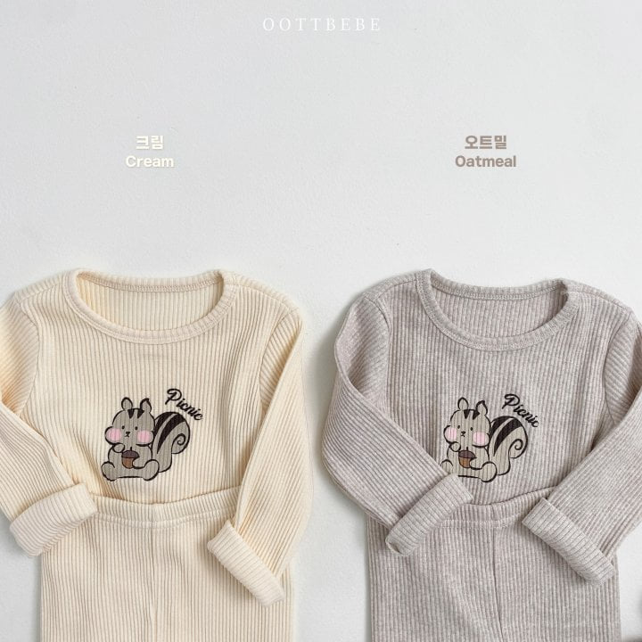 Oott Bebe - Korean Children Fashion - #childrensboutique - Chipmunk Rib Easywear - 9