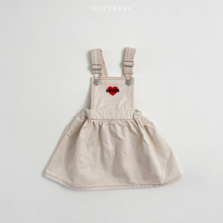 Oott Bebe - Korean Children Fashion - #childofig - Love Suspender One-piece - 4