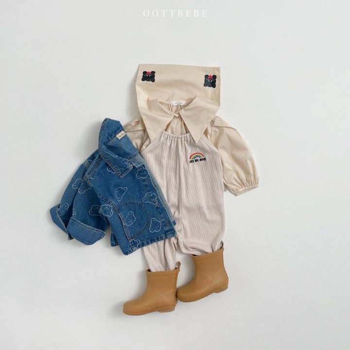 Oott Bebe - Korean Children Fashion - #designkidswear - Rainbow Rib Overalls - 5