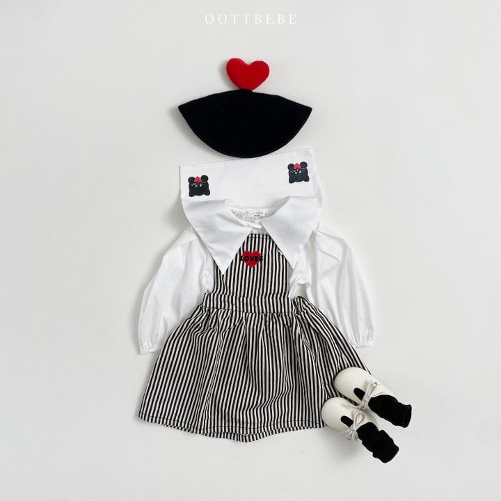 Oott Bebe - Korean Children Fashion - #kidsstore - Love Suspender One-piece - 9