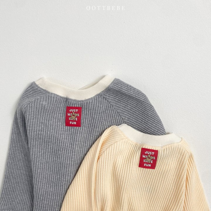 Oott Bebe - Korean Children Fashion - #toddlerclothing - Love Waffle Sweatshirts - 12