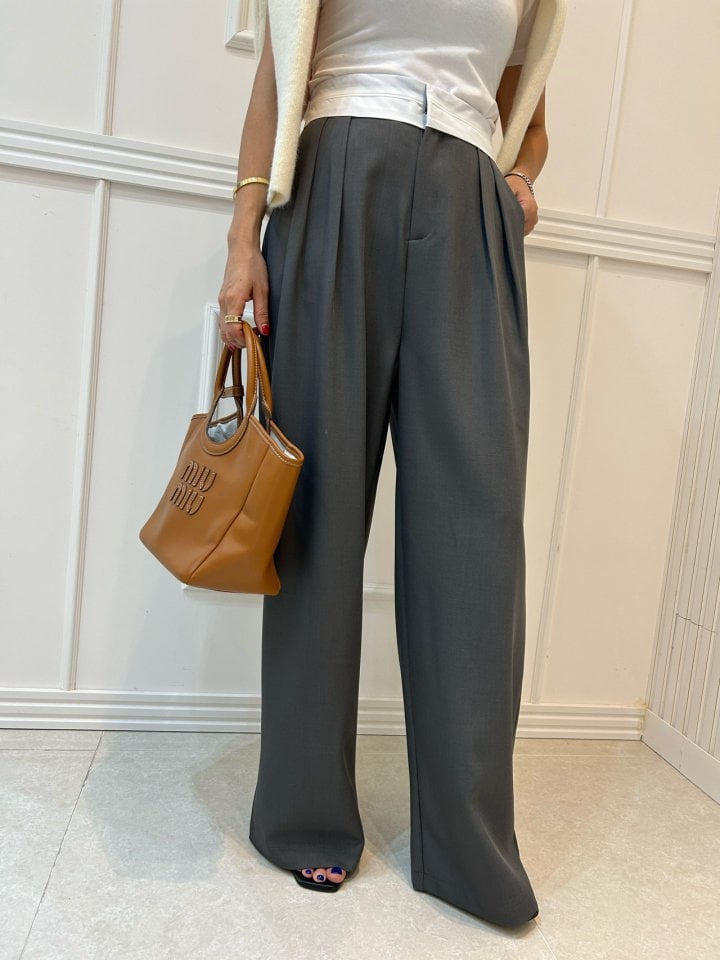 Pearls room - Korean Women Fashion - #womensfashion - Pintuck Slacks - 8