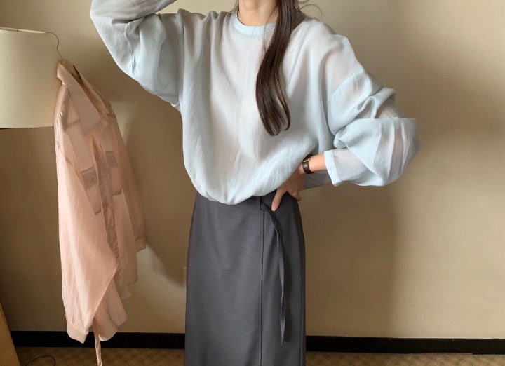 Pomelo - Korean Women Fashion - #momslook - Silky Banding Blouse - 5