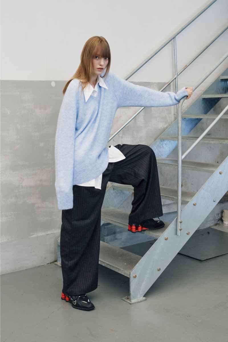 Project Wave - Korean Women Fashion - #womensfashion - Loose Fit V Neck Knit Pullover - 6