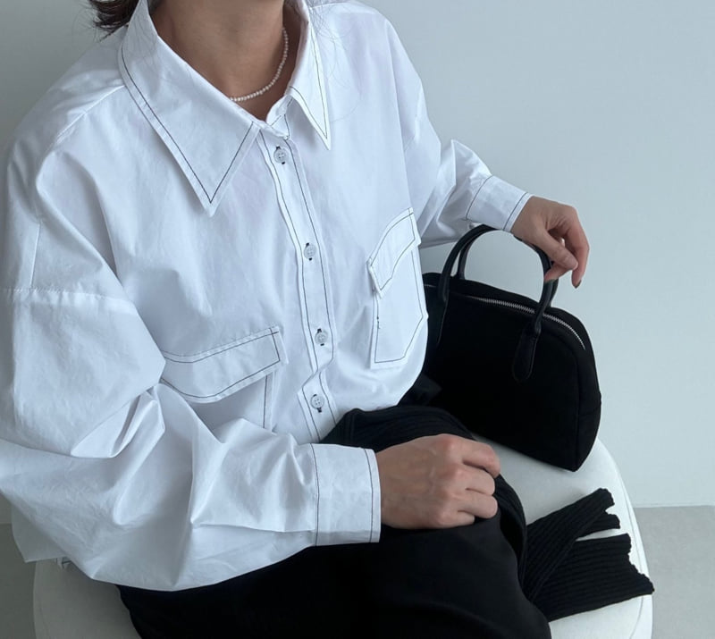 Ripple - Korean Women Fashion - #womensfashion - Stitch Shirt