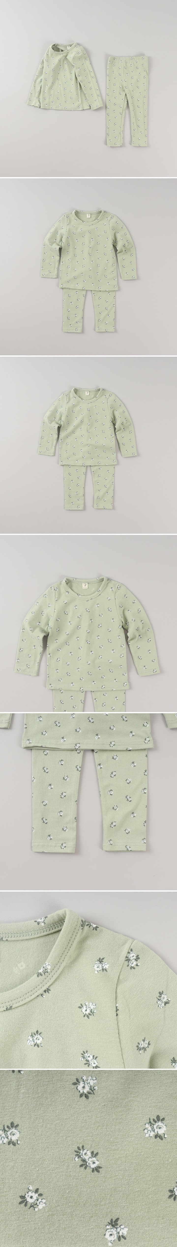 Tony - Korean Children Fashion - #kidsstore - Green Flower Easywear