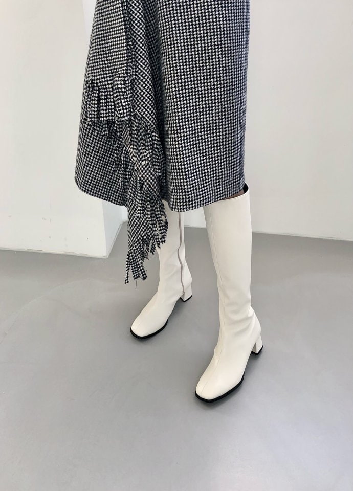 Vade - Korean Women Fashion - #thatsdarling - Middle Slim Square Boots - 5