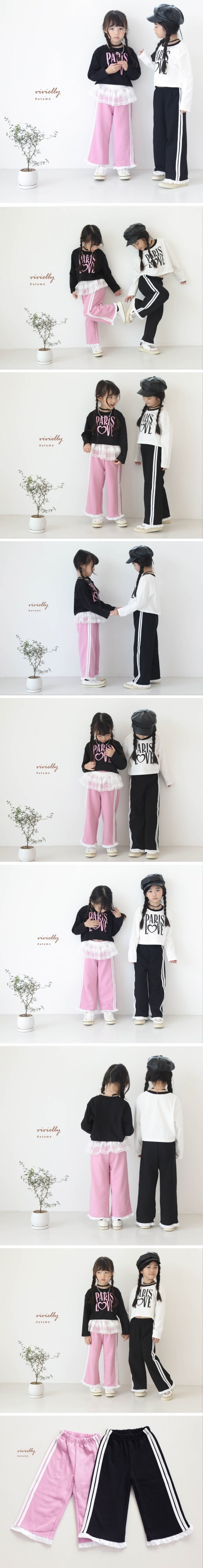 Vivielly - Korean Children Fashion - #kidsshorts - Lace Tape Pants