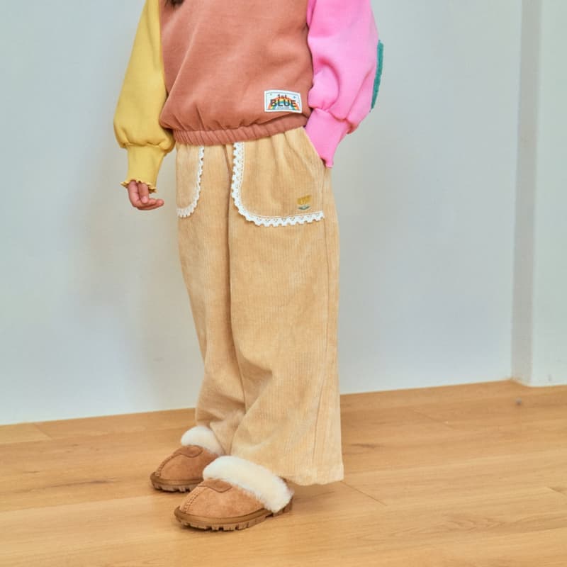 1St Blue - Korean Children Fashion - #fashionkids - Rib Wide Pants