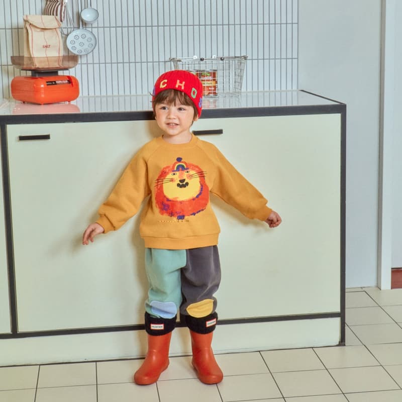1St Blue - Korean Children Fashion - #kidsstore - Lion Print Fleeced Raglan Tee - 7