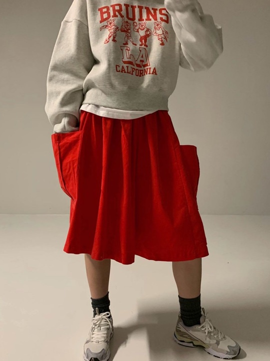 Corduroy Pocket Skirt