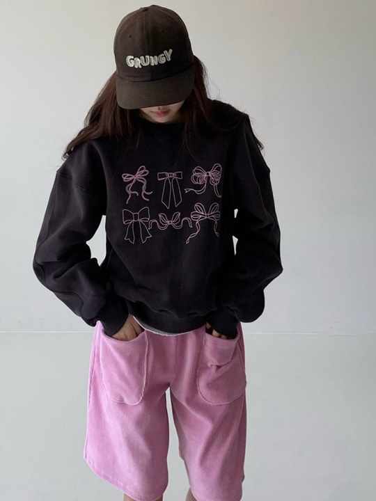 Ribbon Fleeced Sweatshirts